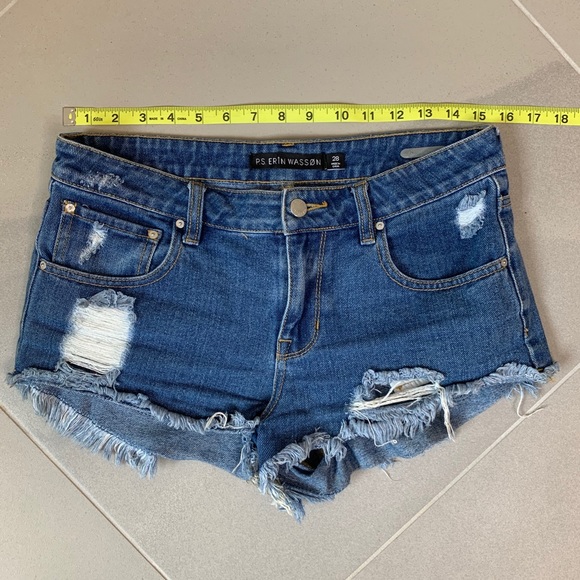PS Erin Wasson Boho Cutoff Shorts Knit Pockets - Picture 4 of 9